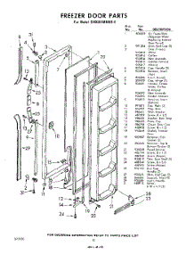 12 - Freezer Door parts for Whirlpool Refrigerator EHD261MKWR0 / from AppliancePartsPros.com