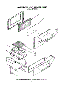 05 - Oven Door And Broiler parts for Whirlpool Range FGP310VL4 / from AppliancePartsPros.com