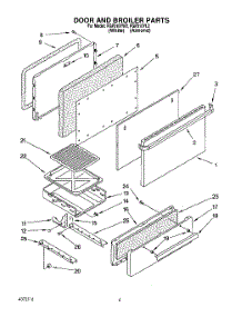 03 - Door And Broiler parts for Whirlpool Range FGP310YL2 / from AppliancePartsPros.com