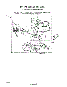 05 - 694673 Burner parts for Whirlpool Dryer 3CG2901XSN0 / from AppliancePartsPros.com