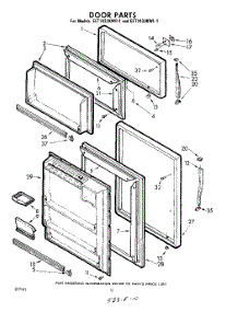 10 - Door parts for Whirlpool Refrigerator EET143JKWR1 / from AppliancePartsPros.com