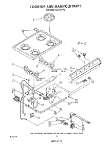 06 - Cooktop And Manifold, Lit / Optional parts for Whirlpool Range FGP315VL0 / from AppliancePartsPros.com