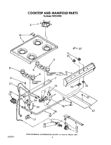 06 - Cooktop And Manifold, Lit / Optional parts for Whirlpool Range FGP315VL3 / from AppliancePartsPros.com