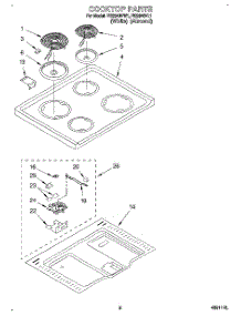 02 - Cooktop parts for Whirlpool Range FES340VL1 / from AppliancePartsPros.com