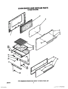03 - Oven Door And Broiler parts for Whirlpool Range FGP315VL5 / from AppliancePartsPros.com