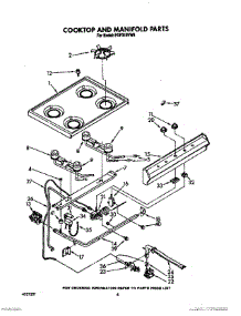 05 - Cooktop And Manifold, Lit / Optional parts for Whirlpool Range FGP315VL5 / from AppliancePartsPros.com