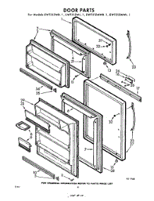 10 - Door parts for Whirlpool Refrigerator EWT51ZWR1 / from AppliancePartsPros.com