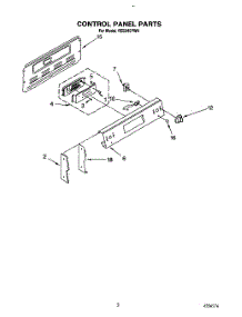 03 - Control Panel parts for Whirlpool Range FES340YL0 / from AppliancePartsPros.com