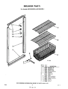 10 - Breaker parts for Whirlpool Freezer EXV20NWR1 / from AppliancePartsPros.com