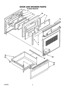 04 - Door And Drawer parts for Whirlpool Range FES355YL0 / from AppliancePartsPros.com