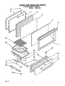 03 - Door And Broiler parts for Whirlpool Range FGP320YL1 / from AppliancePartsPros.com