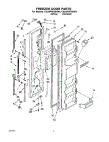 07 - Freezer Door parts for Whirlpool Refrigerator ED22PWXBN00 / from AppliancePartsPros.com