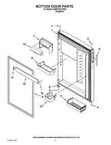 03 - Bottom Door Parts parts for Whirlpool Refrigerator GARF19XXYK00 / from AppliancePartsPros.com