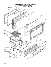 03 - Door And Broiler parts for Whirlpool Range FGP325YL1 / from AppliancePartsPros.com