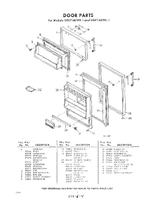 04 - Door parts for Whirlpool Refrigerator GEST14DWR1 / from AppliancePartsPros.com