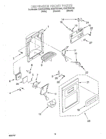 08 - Dispenser Front parts for Whirlpool Refrigerator ED22TEXHT02 / from AppliancePartsPros.com