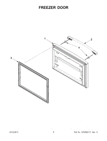 03 - Freezer Door parts for Whirlpool Refrigerator GX2SHBXVQ05 / from AppliancePartsPros.com