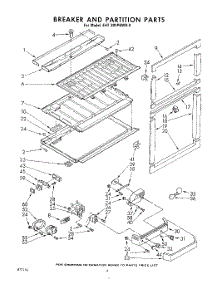 06 - Breaker And Partition parts for Whirlpool Refrigerator EHT201PKWR0 / from AppliancePartsPros.com