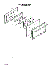08 - Oven Door, Lit / Optional parts for Whirlpool Range FGP345VL0 / from AppliancePartsPros.com