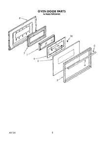 08 - Oven Door, Literature parts for Whirlpool Range FGP345VL2 / from AppliancePartsPros.com