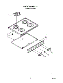 07 - Cooktop parts for Whirlpool Range FGP355VL1 / from AppliancePartsPros.com