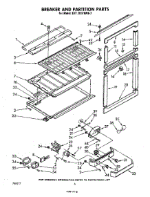 06 - Breaker And Partition parts for Whirlpool Refrigerator EHT201VKWR7 / from AppliancePartsPros.com