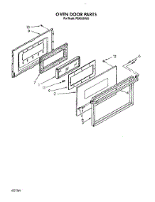 08 - Oven Door, Lit / Optional parts for Whirlpool Range FGP355VL2 / from AppliancePartsPros.com