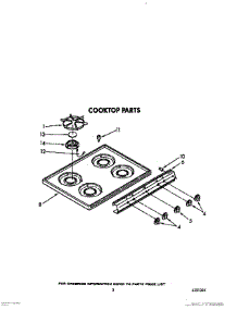 03 - Cooktop parts for Whirlpool Range FGP357XL0 / from AppliancePartsPros.com