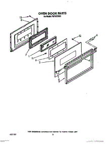 08 - Oven Door, Lit / Optional parts for Whirlpool Range FGP357XL0 / from AppliancePartsPros.com