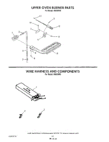 08 - Upper Oven Burner / Wire Harness & Comp parts for Whirlpool Range H8858L0 / from AppliancePartsPros.com