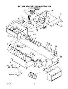 06 - Motor And Ice Container parts for Whirlpool Refrigerator ED25DQXYW01 / from AppliancePartsPros.com
