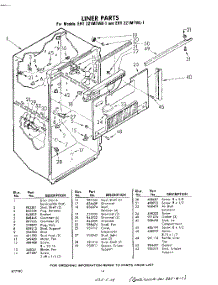 14 - Liner parts for Whirlpool Refrigerator EHT221MTWR1 / from AppliancePartsPros.com