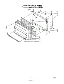 06 - Freezer Door parts for Whirlpool Refrigerator ET16JMYSM00 / from AppliancePartsPros.com