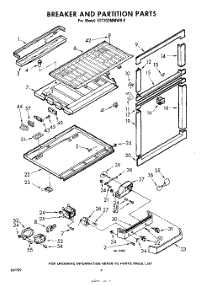 06 - Breaker And Partition parts for Whirlpool Refrigerator EET202MMWR0 / from AppliancePartsPros.com
