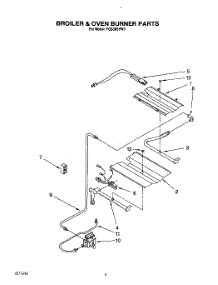 04 - Broiler & Oven Burner parts for Whirlpool Range FGS385YL0 / from AppliancePartsPros.com