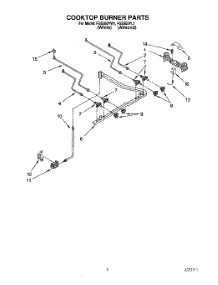 02 - Cooktop Burner parts for Whirlpool Range FGS385YL1 / from AppliancePartsPros.com