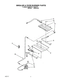 03 - Broiler And Oven Burner parts for Whirlpool Range FGS385YL1 / from AppliancePartsPros.com