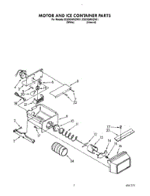 06 - Motor And Ice Container parts for Whirlpool Refrigerator ED25GWXZN01 / from AppliancePartsPros.com