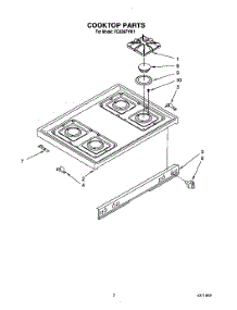 03 - Cooktop parts for Whirlpool Range FGS387YL1 / from AppliancePartsPros.com