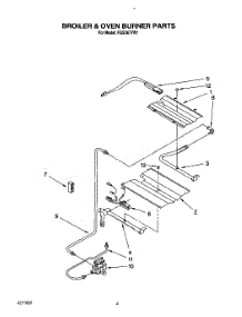 04 - Broiler And Oven Burner parts for Whirlpool Range FGS387YL1 / from AppliancePartsPros.com