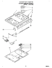 07 - Cooktop parts for Whirlpool Range FGS395VL2 / from AppliancePartsPros.com