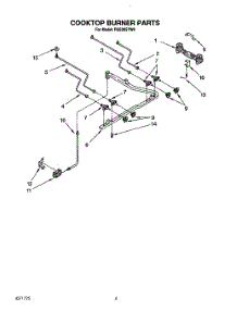04 - Cooktop Burner parts for Whirlpool Range FGS395YL0 / from AppliancePartsPros.com