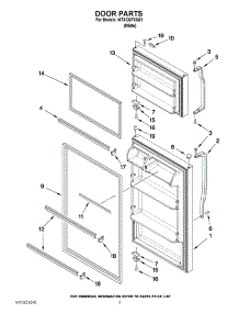 02 - Door Parts parts for Whirlpool Refrigerator I4TXCGFXQ01 / from AppliancePartsPros.com
