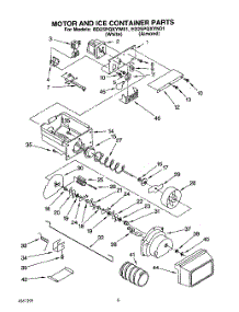 07 - Motor And Ice Container parts for Whirlpool Refrigerator ED25PQXYN01 / from AppliancePartsPros.com