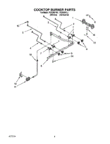 03 - Cooktop Burner parts for Whirlpool Range FGS395YL1 / from AppliancePartsPros.com