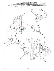 08 - Dispenser Front parts for Whirlpool Refrigerator GS5SHGXLL00 / from AppliancePartsPros.com