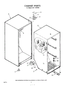 04 - Cabinet parts for Whirlpool Freezer EEV124FW0 / from AppliancePartsPros.com