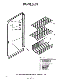 10 - Breaker parts for Whirlpool Freezer EEV152NW0 / from AppliancePartsPros.com