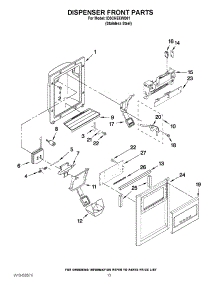 08 - Dispenser Front Parts parts for Whirlpool Refrigerator ID3CHEXWS01 / from AppliancePartsPros.com