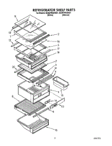 04 - Refrigerator Shelf parts for Whirlpool Refrigerator ED25PWXXN01 / from AppliancePartsPros.com